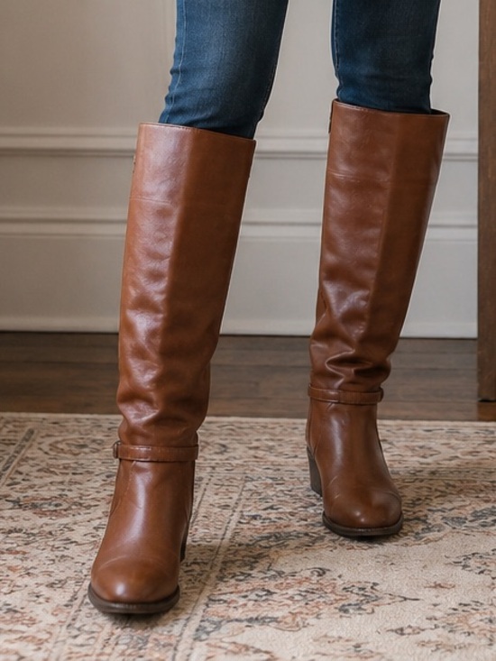 Charter Club Shoes - Charter Club Italy Brown Leather Tall Riding Boots Women’s 6B Knee High